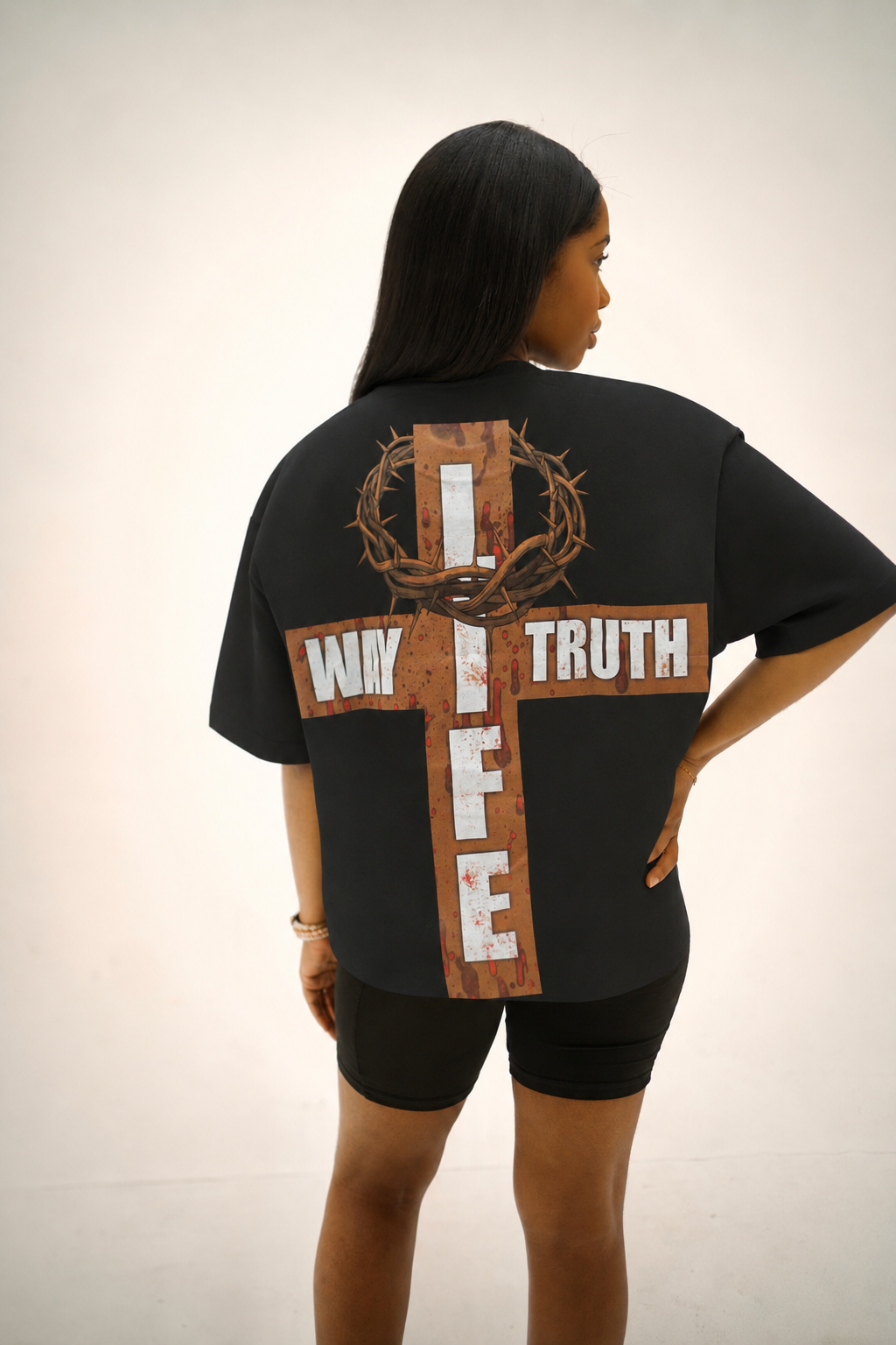 Oversized Eternal Life Tee (Black)