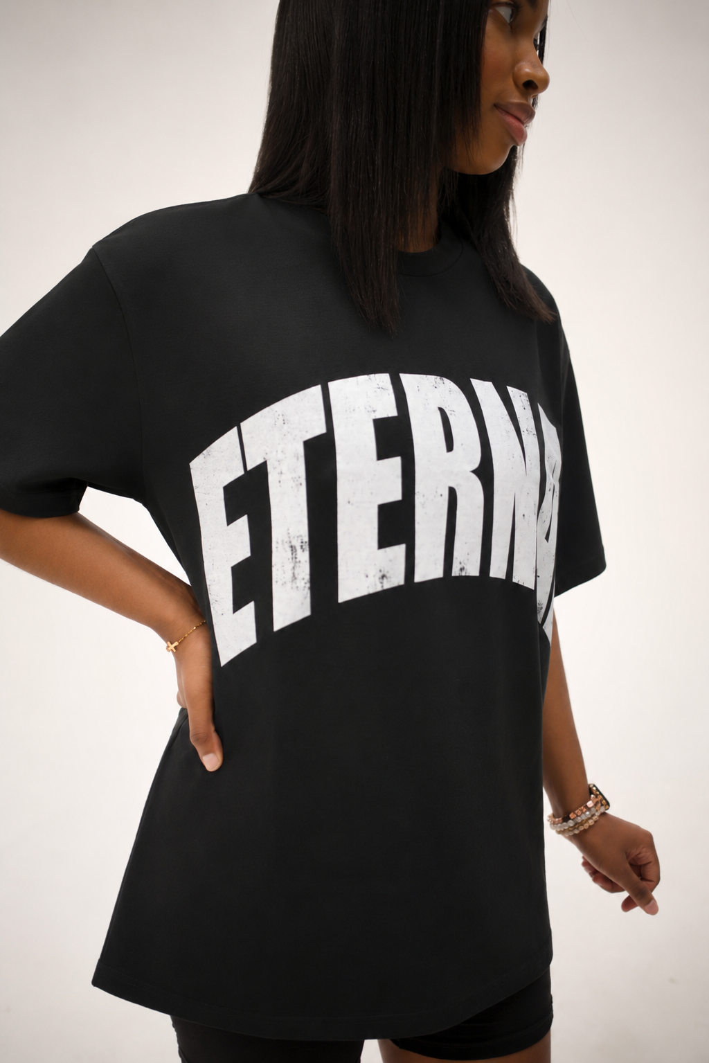 Oversized Eternal Life Tee (Black)
