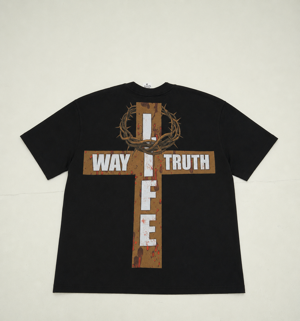 Oversized Eternal Life Tee (Black)